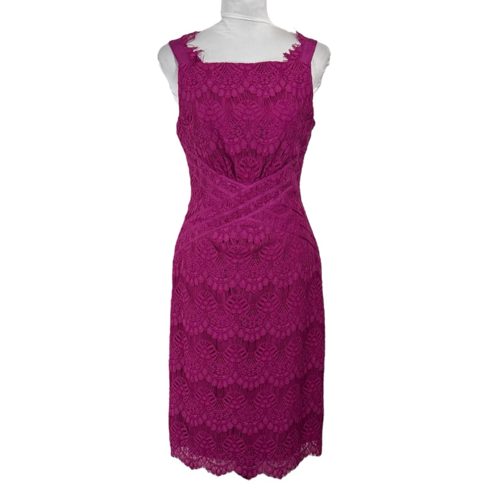 NWT Antonio Melani Lace Sheath Dress Size 4 Fuchsia Party Wedding Guest‎ Resort